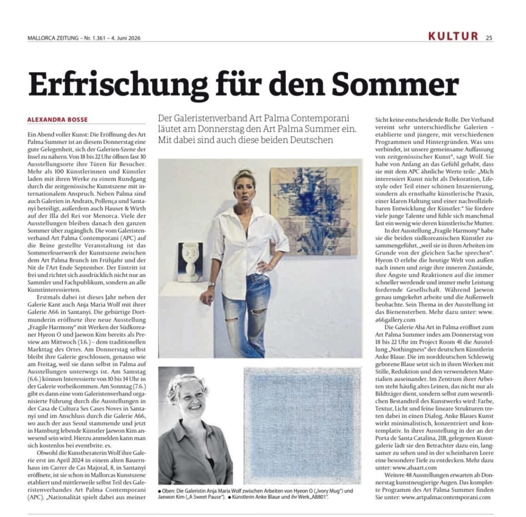 Refreshment for the Summer 1 a66gallery mallorca zeitung art summer palma