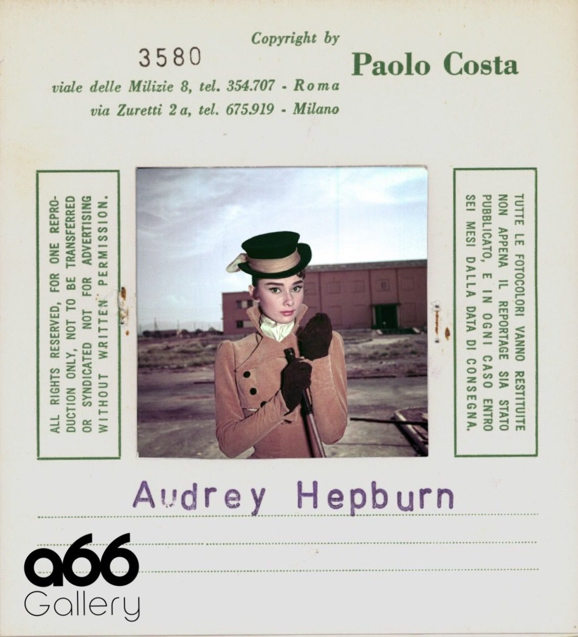 Paolo Costa 24 Paolo Costa original photographic press card Audrey Hepburn Mallorca photo Fest