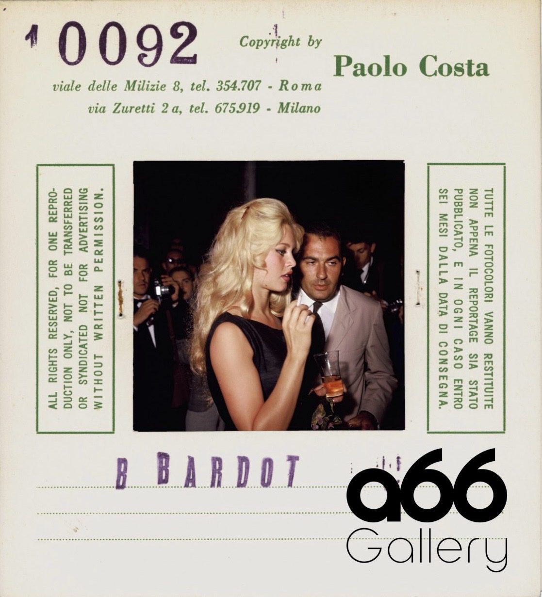 Paolo Costa 22 Paolo Costa original photographic press card Brigitt Bardot Mallorca Photo Fest